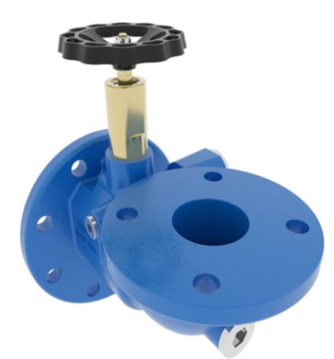 Захлопка штормовая (STORM VALVE) угловая, с запирающим устройством, PN4/PN10
