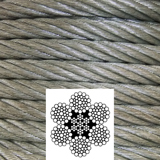 Канат стальной оцинкованный 6x36WS+IWRC